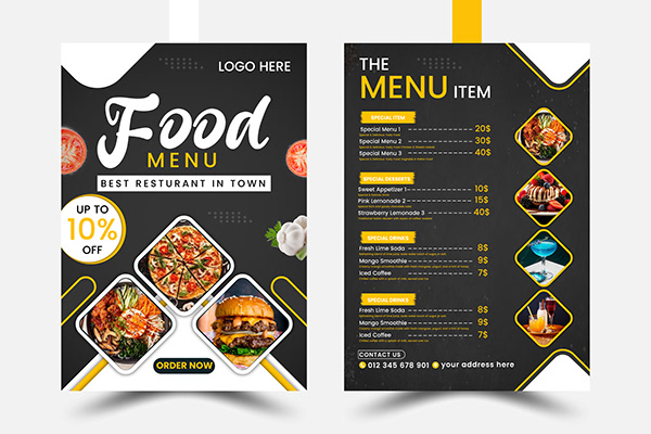professional menu designer in Newtown