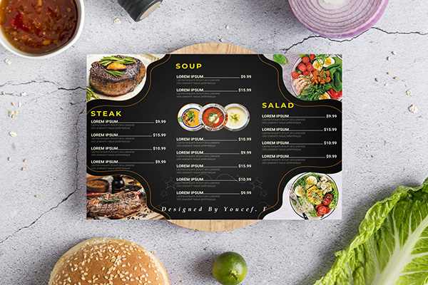 restaurant menu design in Newtown Kolkata