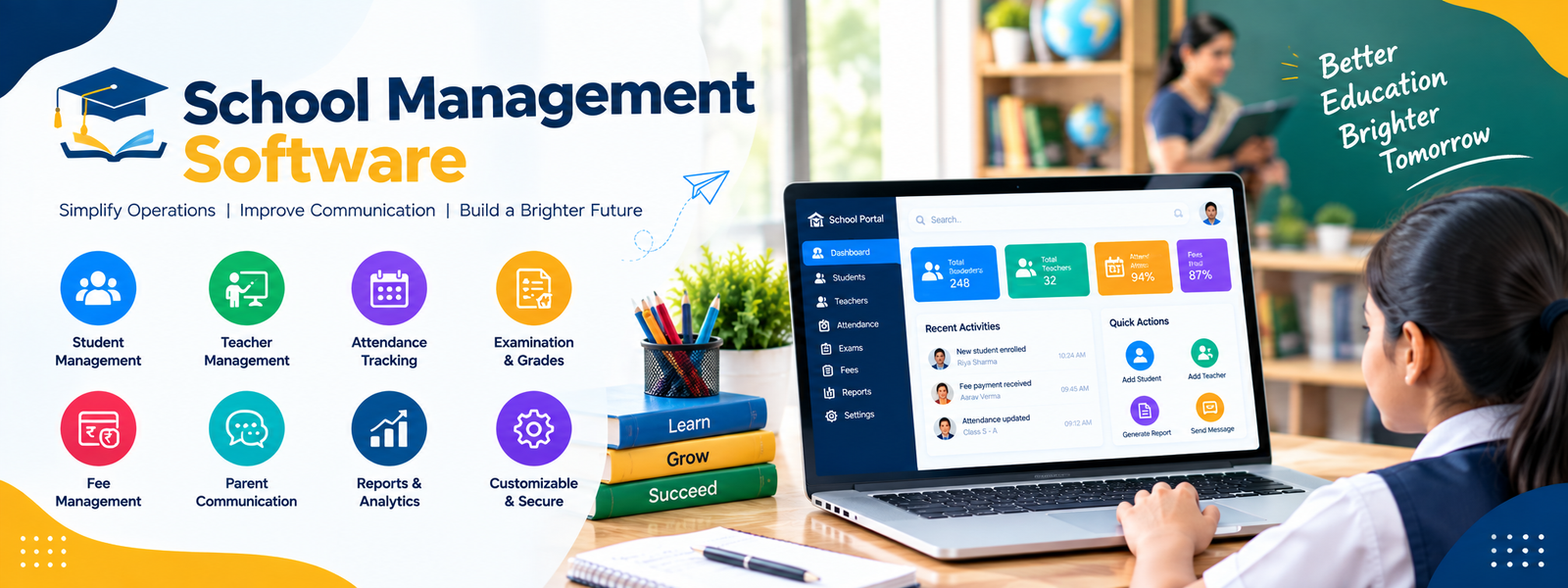 School Management Software Dashboard