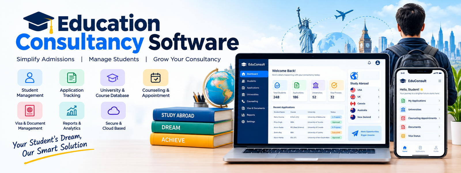 Education Consultancy Software Dashboard